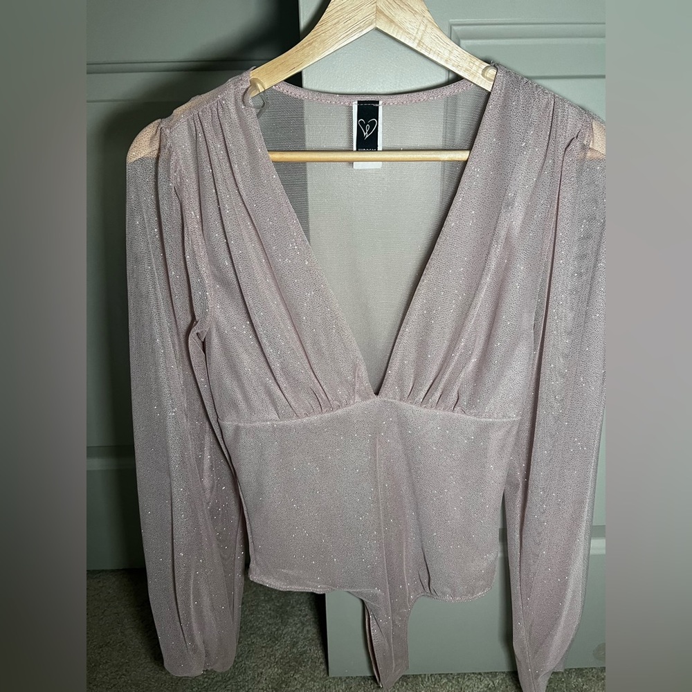 Pink sparkly bodysuit never worn before